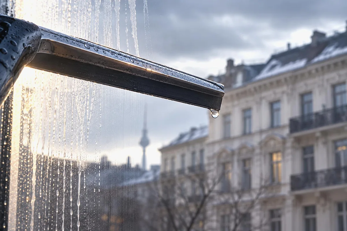 Professionelle Glasreinigung mit Fensterabzieher